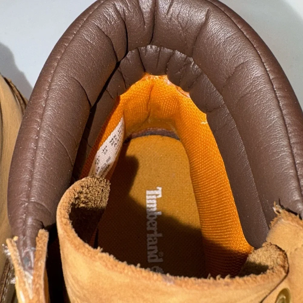 Timberland Premium 6 Inch Waterproof Boots Color Wheat Nubuck Womens size 9M